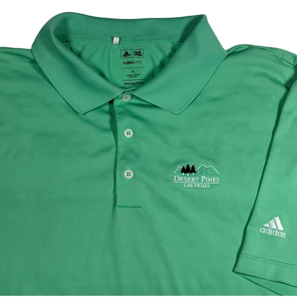 Adidas Golf Men's Climalite Polo Shirt Desert Pines Las Vegas Green Size XL